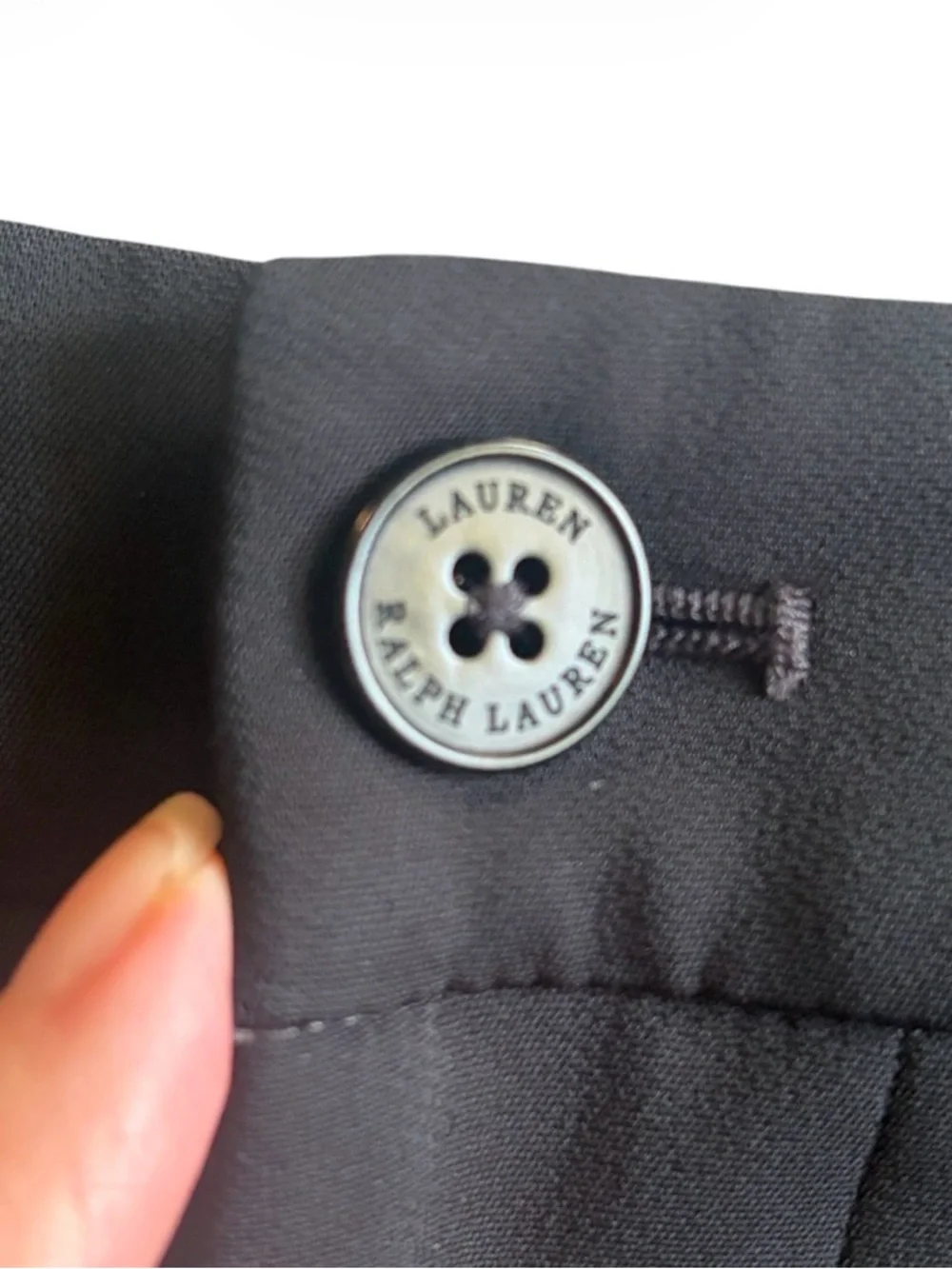 Lauren Ralph Lauren Black Stretch Cady Pencil Skirt with Front Slit (Size 8)